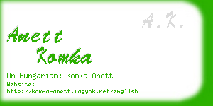 anett komka business card